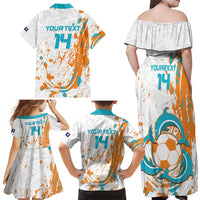 Custom Anguilla Football Family Matching Off Shoulder Maxi Dress and Hawaiian Shirt Go Champions Grunge Style