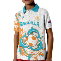 Custom Anguilla Football Kid Polo Shirt Go Champions Grunge Style