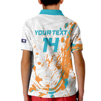 Custom Anguilla Football Kid Polo Shirt Go Champions Grunge Style