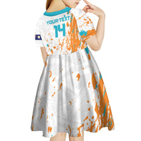 Custom Anguilla Football Kid Short Sleeve Dress Go Champions Grunge Style