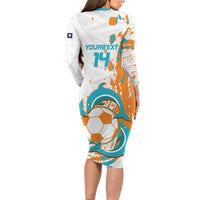 Custom Anguilla Football Long Sleeve Bodycon Dress Go Champions Grunge Style