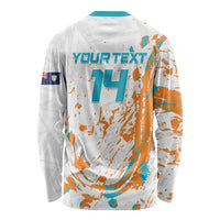Custom Anguilla Football Long Sleeve Shirt Go Champions Grunge Style