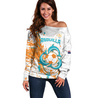 Custom Anguilla Football Off Shoulder Sweater Go Champions Grunge Style