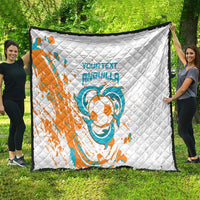 Custom Anguilla Football Quilt Go Champions Grunge Style