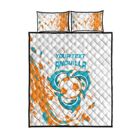 Custom Anguilla Football Quilt Bed Set Go Champions Grunge Style