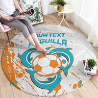Custom Anguilla Football Round Carpet Go Champions Grunge Style