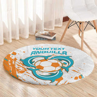 Custom Anguilla Football Round Carpet Go Champions Grunge Style