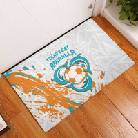 Custom Anguilla Football Rubber Doormat Go Champions Grunge Style