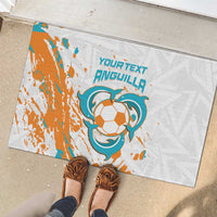 Custom Anguilla Football Rubber Doormat Go Champions Grunge Style