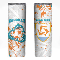 Custom Anguilla Football Skinny Tumbler Go Champions Grunge Style