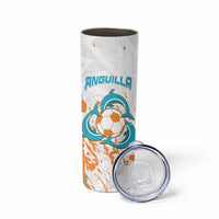 Custom Anguilla Football Skinny Tumbler Go Champions Grunge Style