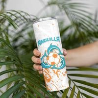 Custom Anguilla Football Skinny Tumbler Go Champions Grunge Style