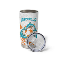 Custom Anguilla Football Tumbler Cup Go Champions Grunge Style