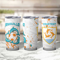 Custom Anguilla Football Tumbler Cup Go Champions Grunge Style