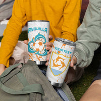 Custom Anguilla Football Tumbler Cup Go Champions Grunge Style