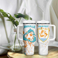 Custom Anguilla Football Tumbler With Handle Go Champions Grunge Style