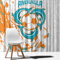 Custom Anguilla Football Window Curtain Go Champions Grunge Style