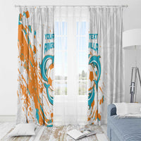 Custom Anguilla Football Window Curtain Go Champions Grunge Style