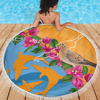 Anguilla Beach Blanket Coat Of Arms With Zenaida Dove