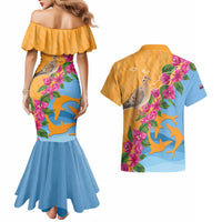 Anguilla Couples Matching Mermaid Dress and Hawaiian Shirt Coat Of Arms With Zenaida Dove