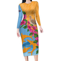 Anguilla Family Matching Long Sleeve Bodycon Dress and Hawaiian Shirt Coat Of Arms With Zenaida Dove
