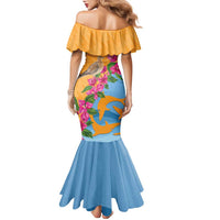 Anguilla Family Matching Mermaid Dress and Hawaiian Shirt Coat Of Arms With Zenaida Dove