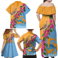 Anguilla Family Matching Off Shoulder Maxi Dress and Hawaiian Shirt Coat Of Arms With Zenaida Dove