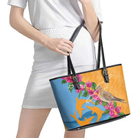 Anguilla Leather Tote Bag Coat Of Arms With Zenaida Dove