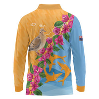 Anguilla Long Sleeve Polo Shirt Coat Of Arms With Zenaida Dove