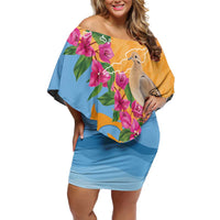 Anguilla Off Shoulder Short Dress Coat Of Arms With Zenaida Dove