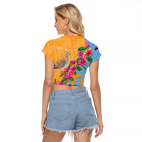 Anguilla Raglan Cropped T Shirt Coat Of Arms With Zenaida Dove