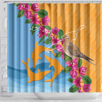 Anguilla Shower Curtain Coat Of Arms With Zenaida Dove