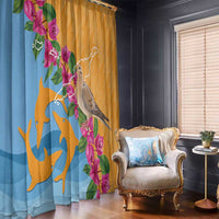 Anguilla Window Curtain Coat Of Arms With Zenaida Dove