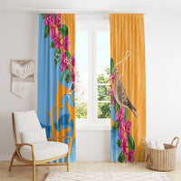Anguilla Window Curtain Coat Of Arms With Zenaida Dove
