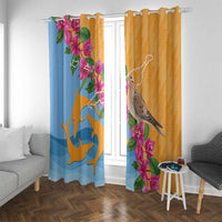 Anguilla Window Curtain Coat Of Arms With Zenaida Dove
