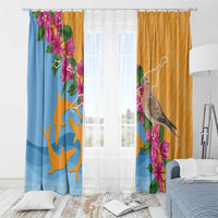 Anguilla Window Curtain Coat Of Arms With Zenaida Dove