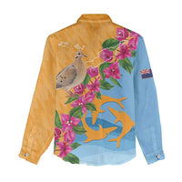 Anguilla Women Casual Shirt Coat Of Arms With Zenaida Dove