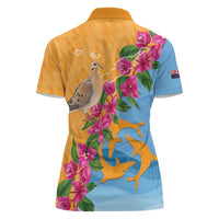Anguilla Women Polo Shirt Coat Of Arms With Zenaida Dove