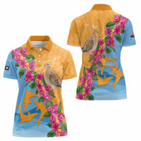 Anguilla Women Polo Shirt Coat Of Arms With Zenaida Dove