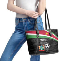 Custom Suriname Football 2026 Leather Tote Bag Come On Natio