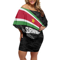 Custom Suriname Football 2026 Off Shoulder Short Dress Come On Natio