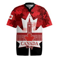 Canada Day Rugby Jersey 2024 Canadian Maple Leaf Pattern - Wonder Print Shop