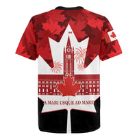 Canada Day Rugby Jersey 2024 Canadian Maple Leaf Pattern - Wonder Print Shop