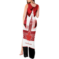 Canada Day Tank Maxi Dress 2024 Canadian Maple Leaf Pattern - Wonder Print Shop