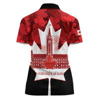 Canada Day Women Polo Shirt 2024 Canadian Maple Leaf Pattern - Wonder Print Shop