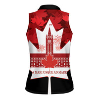 Canada Day Women Sleeveless Polo Shirt 2024 Canadian Maple Leaf Pattern - Wonder Print Shop