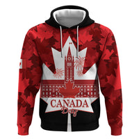 Canada Day Zip Hoodie 2024 Canadian Maple Leaf Pattern - Wonder Print Shop