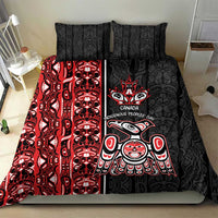Canada Indigenous Peoples' Day Bedding Set Canadian Raven Haida Pattern