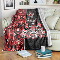 Canada Indigenous Peoples' Day Blanket Canadian Raven Haida Pattern