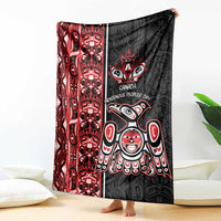 Canada Indigenous Peoples' Day Blanket Canadian Raven Haida Pattern